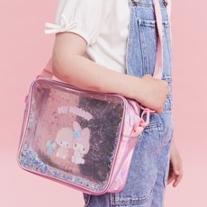 SHOOPEN 女童款三麗鷗亮粉透明斜背包 HPKBME251S