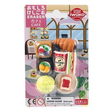 Iwako 造型橡皮擦 EN-71 3歲以上, 咖啡店 綜合色, 1組