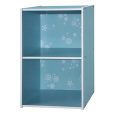 EASYHOME 花系列 兩層開放式收納櫃, 1200BL 藍色, 60 x 42 x 28.5.cm