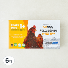 온에그 무항생제 인증 1+등급 특란 900g, 6개, 15구