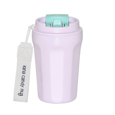 klina 糖果馬克杯不鏽鋼保溫保冷吸管水壺, 380ml, 1個, 紫色薄荷