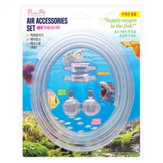 Rora Pet 空氣配件 風管 2m x 2入 + 氣泡石 2入 + 止逆閥 2入, 1套