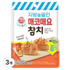 오뚜기 LIGHT&JOY 지방을 줄인 매코매요참치 파우치 95ml, 3개, 95g