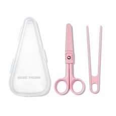 베베테라 휴대용 세라믹 집게랑 가위랑 세트, 베이비핑크, 1세트