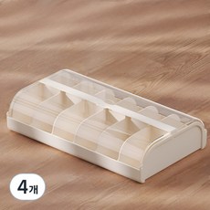 살림이음 속옷 보관 양말칸막이 12칸 투명정리함, 4개, 베이지