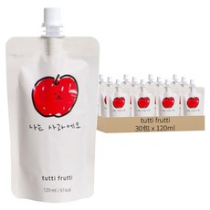 韓國 tutti frutti 100%微笑蘋果汁, 120ml, 30包