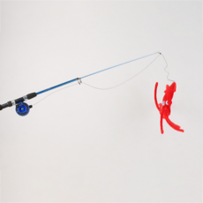 PETRONG 貓釣竿玩具魷魚 PTR496, 藍色, 1個