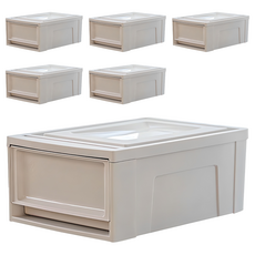 아이리스 국내생산 시스템 수납함 슬라이딩 서랍장 BC-370, 화이트그레이, 6개