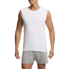 宜而爽 732男寬背心 70%棉 30%聚酯纖維, XL, 白