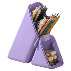 쿠말 오염에 강한 스탠딩 실리콘 필통, 젤리퍼플, 1개