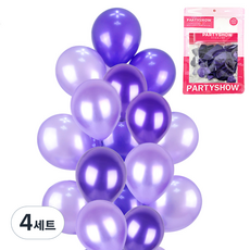 PARTYSHOW 派對裝飾氣球 2款 x 10入組, 珠光紫色, 珠光淺薰衣草色, 4套