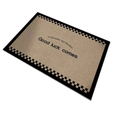 【德利生活】法式絲圈入戶刮泥地墊 40x60cm, 1入, good luck 淺棕色