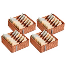 조이베리 다용도 서랍형 속옷 브라 칸막이 정리함, 와인레드, 4개