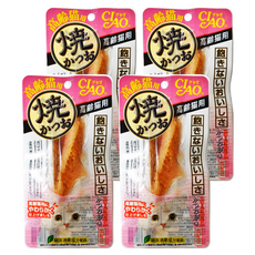 INABA CIAO 啾嚕 高齡貓 燒魚柳條, 綠茶消臭成分配合, 土佐清水港直接輸送本鰹, 肉質柔軟方便吞食, 柴魚片風味, 30g, 4包