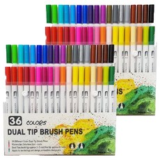 Dong-A PMS Dual Tip Live Callicolor Brush Pen, 36色, 2組