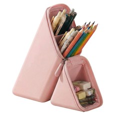 쿠말 오염에 강한 스탠딩 실리콘 필통, 베이비핑크, 1개