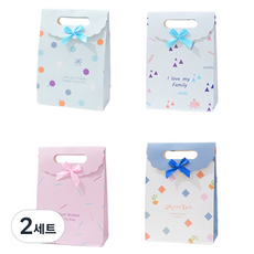 마켓감성 플랩 리본 선물가방12P 대형, 레터링, 2세트