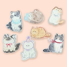 골드팡 드로잉 고양이 감성 종이클립 7P, 4세트