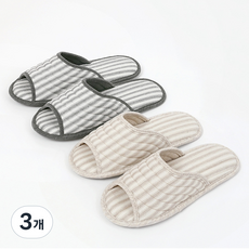 설레 퀼팅 거실화 2종 세트, 그레이 + 베이지, 3개