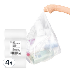 하비티 배접 분리수거 쓰레기 비닐봉투 롤형 포장 200매, 40L, 4개