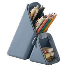 쿠말 오염에 강한 스탠딩 실리콘 필통, 딥블루, 1개