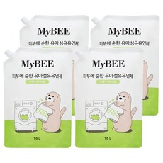 MyBEE 溫和嬰幼兒衣物柔軟精補充包, 1.6L, 4包