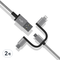 YOGER 3合1多功能高速充電線, 1m, 單一顏色, 2個