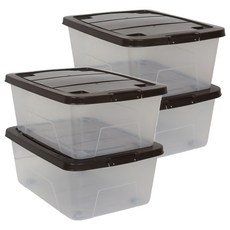 AllULiving 塑膠收納箱, 棕色, 40L, 4個