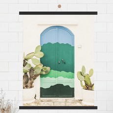 室內裝飾現代風景森林門海報 + 掛軸套組, 黑木色