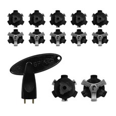 Tiyond 高爾夫球鞋專用鞋釘 12入 + 替換板手 1 套組 Q-LOK型 J103, 混合色, 1套