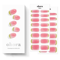 오호라 젤스트립 네일 N 소르베 세트, 핑크 + 라임, 1개