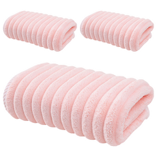 珊瑚絨毛巾3入 粉色 柔軟吸水 親膚透氣, 1組