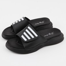 Dangolbeuro 男士柔軟氣墊時尚寬版增高Andrew拖鞋, 275, 黑色