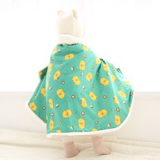 Dodoya 嬰幼兒老虎斗篷毯 10mm + 奶油色圍兜巾套組, 混合色