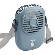 E-books 復古型頸掛式風扇 K45 免提充電, E-PCF255, 藍色