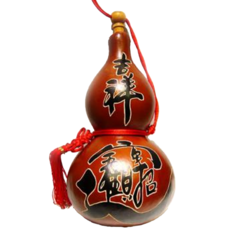 開運陶源 天然瓠仔 特大葫蘆吊飾 附木材蓋子, 1個