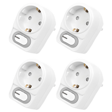 EcoPowerTap LED節能型L型1孔延長線 PS-TS, 8.2cm, 白色, 4個