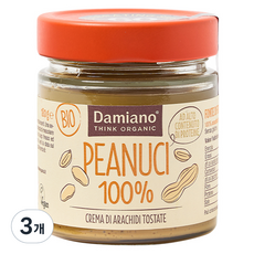다미아노 유기농 100% 피넛버터, 180g, 3개