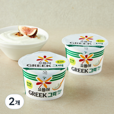 요플레 그릭 마일드 무가당 2개입, 180g, 4개