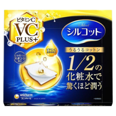 Silcot 絲花 1/2省水化妝棉 VC PLUS卸妝潔面, 40片, 1盒