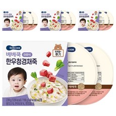 베베쿡 한우청경채죽 이유식 2p, 4개, 220g, 혼합맛(한우/청경채)