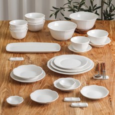 Maison Objet 尹陶瓷 韓國製 純白 4人份餐具居家組合 27件組, 白色, 餐具 11種