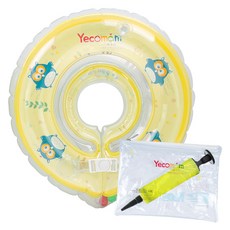 Yecomam 嬰兒游泳頸圈+拉鍊袋+打氣筒, 貓頭鷹款, 1組