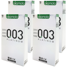 오카모토 0.03 플레티늄 초박형 콘돔, 10개입, 4개