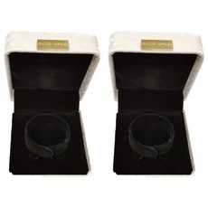 Bami Shop 蜂巢皮革手鍊求婚盒收納盒, 2個, 象牙白