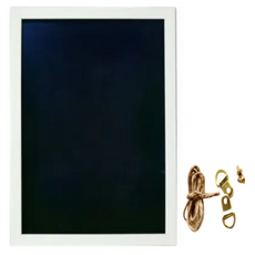 Home&The 磁吸黑板 復古佈告欄 + 繩子 掛勾組, 白色