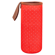 彩點水壺保護袋 紅色 水壺保護套 保溫保護袋, 總高18cm + 直徑約7cm, 1個