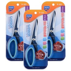 알파 티타늄 가위 B-603, 블루, 3개