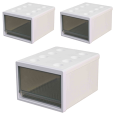 틈새 블럭 서랍장, 화이트 + 그레이, 3개