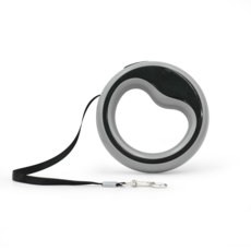 바라바 강아지 UFO 꼬임방지 자동 리드줄, 그레이, 1개